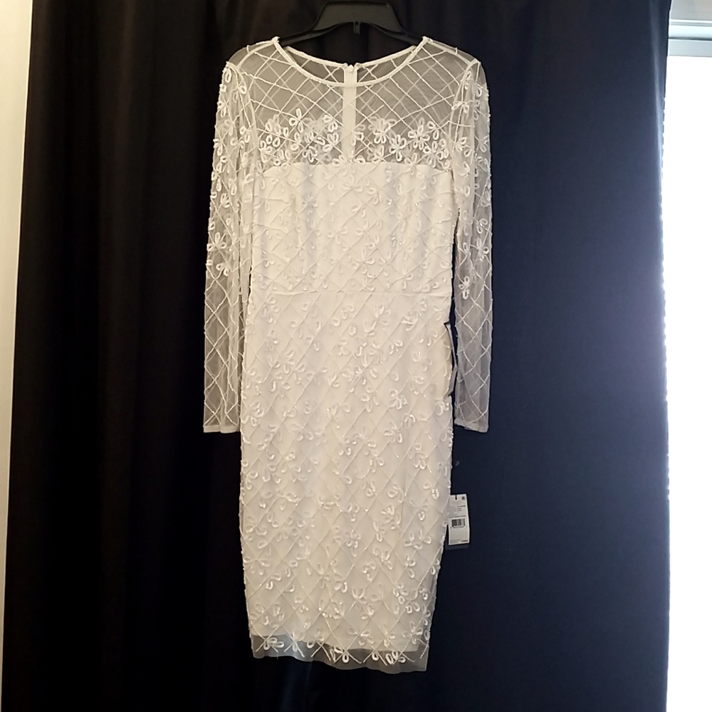 Adriana pappell beaded ivory dress